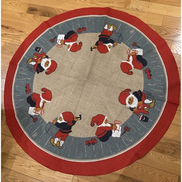 Vintage Gnome Tablecloth/Tree Skirt Stildukar Jute Sweden 41” x 41” - Picture 6 of 6
